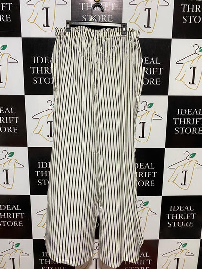 BOOHOO |XL| WAIST 34| B22| WOMEN'S STRIPED WIDE-LEG PAPERBAG TROUSERS