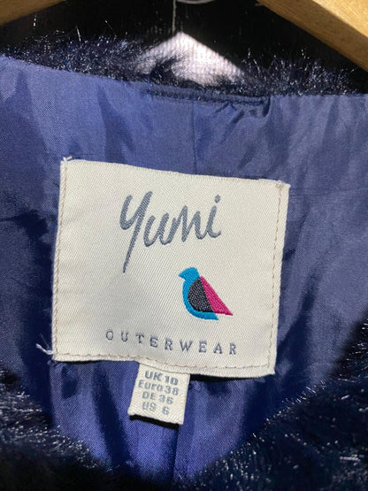 YUMI |L| BUST 21| B 22| WOMEN'S LUXE NAVY BLUE FAUX FUR JACKET
