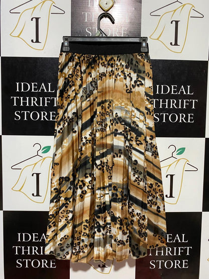 LITTLE MISTRESS |XS| WAIST 24| B22| PREMIUM ANIMAL PRINT PLEATED MIDI SKIRT