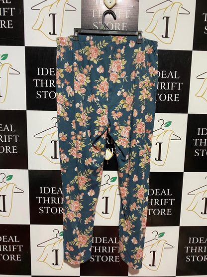 |XXL| WAIST 38| B22| WOMEN'S VINTAGE FLORAL PRINT LOUNGE PANTS