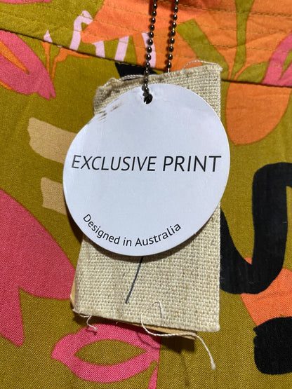 LABEL OF LOVE |M| WAIST 28| B22| WOMEN'S ABSTRACT TROPICAL PRINT WIDE-LEG TROUSERS
