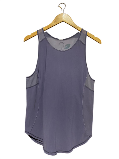 LULULEMON |M| BUST 16|  TRAIN TO BE TANK TOP - PURPLE MESH PANEL ACTIVEWEAR