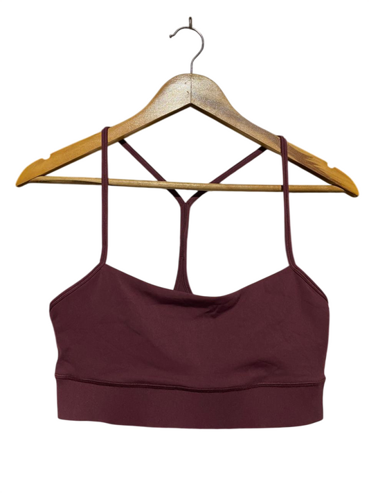 LULULEMON |S| BUST 14| FLOW Y BRA LONG-LINE - BURGUNDY / CASSIS
