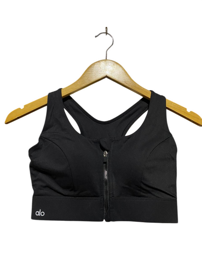 ALO |M| BUST 13| YOGA FAST FRONT ZIP SPORTS BRA - BLACK