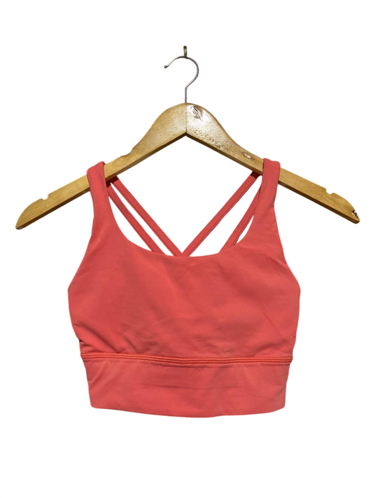 LULULEMON |XS| BUST 12| ENERGY BRA LONG-LINE - GUAVA PINK