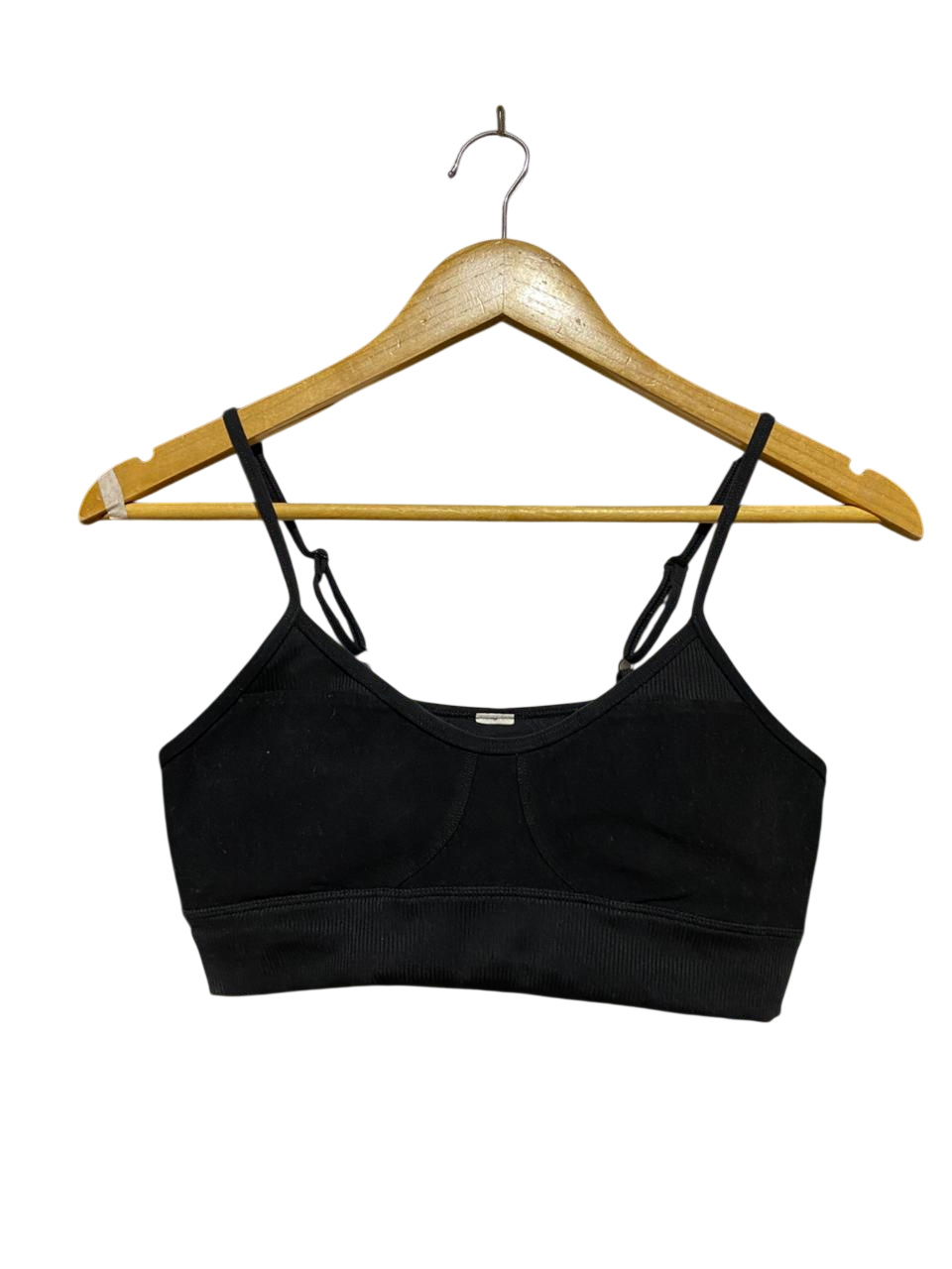 ALO |S| BUST 14| BLACK SEAMLESS STRAPPY SPORTS BRA