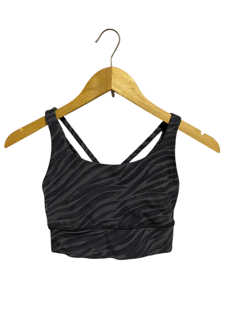 LULULEMON |XS| BUST 12| ENERGY BRA LONG LINE IN LEOPARD SHALE/GRAPHITE GREY