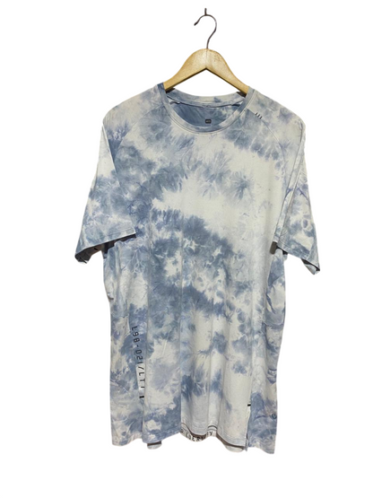 LULULEMON |XL| BUST 24| METAL VENT TECH SHORT SLEEVE SHIRT IN TIE-DYE BLUE