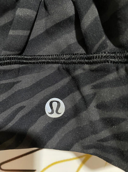 LULULEMON |XS| BUST 12| ENERGY BRA LONG LINE IN LEOPARD SHALE/GRAPHITE GREY