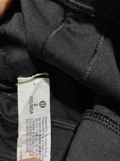 LULULEMON |XS| BUST 12| EBB TO STREET TANK TOP BLACK RIBBED CROP