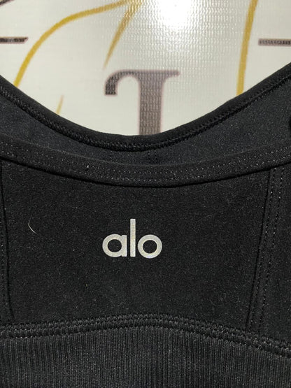 ALO |S| BUST 14| BLACK SEAMLESS STRAPPY SPORTS BRA