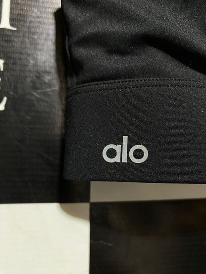 ALO |M| BUST 13| YOGA FAST FRONT ZIP SPORTS BRA - BLACK