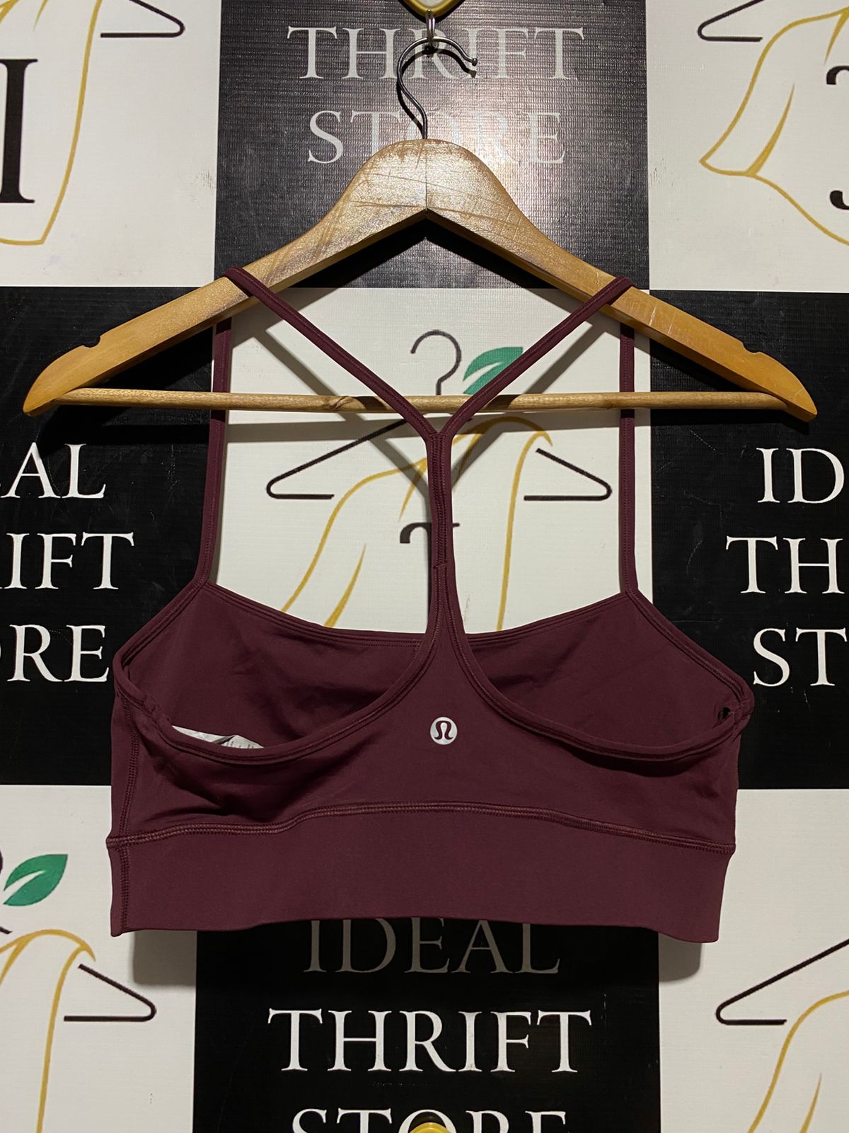 LULULEMON |S| BUST 14| FLOW Y BRA LONG-LINE - BURGUNDY / CASSIS