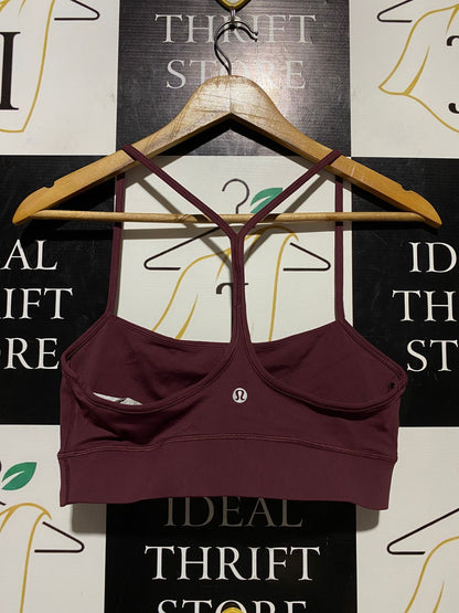 LULULEMON |S| BUST 14| FLOW Y BRA LONG-LINE - BURGUNDY / CASSIS