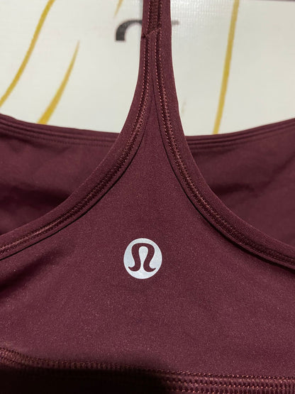 LULULEMON |S| BUST 14| FLOW Y BRA LONG-LINE - BURGUNDY / CASSIS