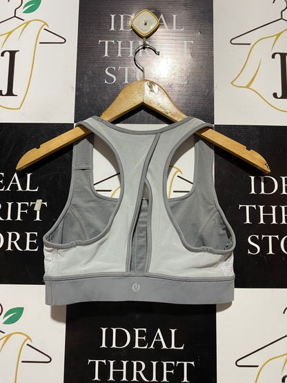 LULULEMON |S| BUST 13| INVIGORATE BRA - STRIPED GREY & WHITE
