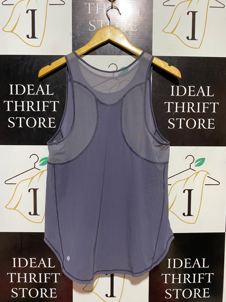 LULULEMON |M| BUST 16|  TRAIN TO BE TANK TOP - PURPLE MESH PANEL ACTIVEWEAR
