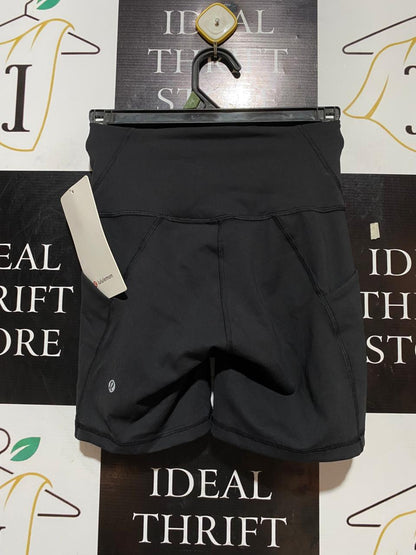 LULULEMON |XS| WAIST 22| RISE SHORTS WITH POCKETS - BLACK 6" BIKER SHORTS