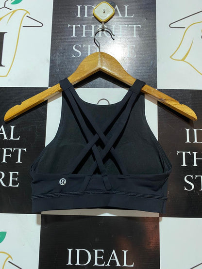 LULULEMON | S| BUST 12|  ENERGY BRA HIGH NECK TOUGH BLACK