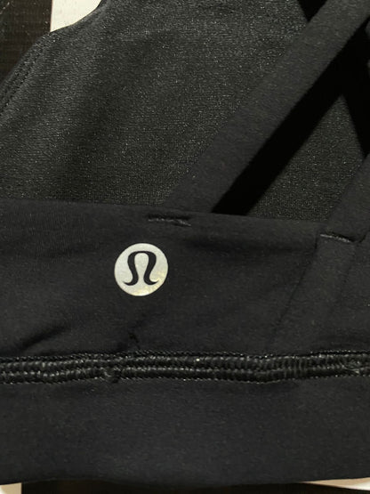 LULULEMON | S| BUST 12|  ENERGY BRA HIGH NECK TOUGH BLACK