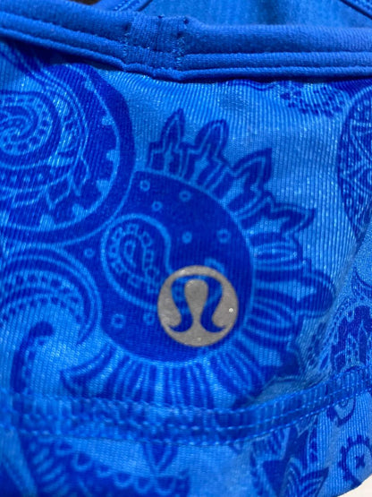 LULULEMON | S |BUST 13| VIBRANT BLUE PAISLEY RACERBACK SPORTS BRA