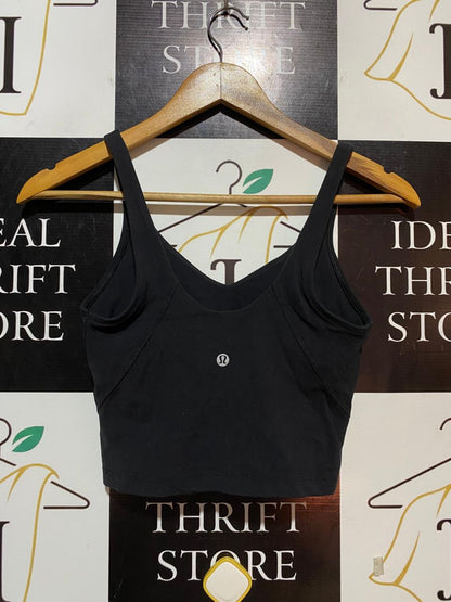 LULULEMON  | S |BUST 13| PREMIUM BLACK V-NECK CROP TANK TOP