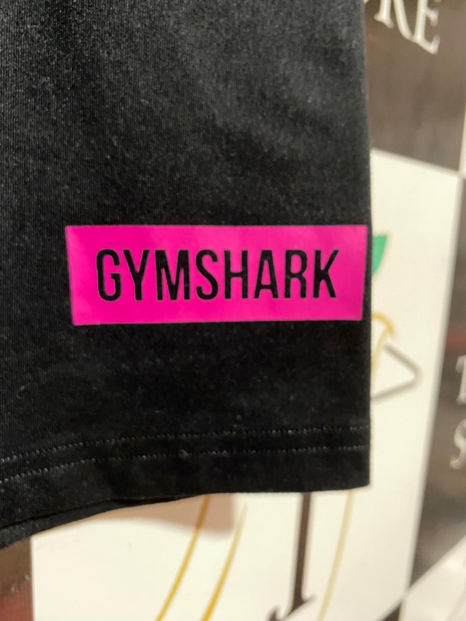 GYMSHARK | S| WAIST 24| TRAINING HIGH-RISE BLACK BIKER SHORTS PINK LOGO