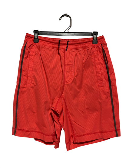 LULULEMON |L| WAIST 30| LINED SHORTS RED STRIPED ACTIVEWEAR
