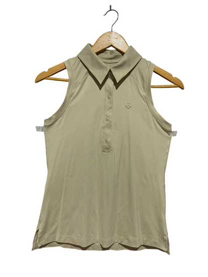 LULULEMON |S| BUST 15| QUICK-DRY SLEEVELESS POLO SHIRT SAGE GREEN ACTIVEWEAR