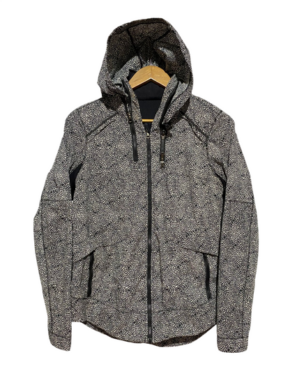 LULULEMON |M| BUST 18| SCUBA FULL-ZIP HOODIE – BLACK & WHITE FLORAL PRINT JACKET