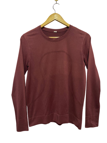LULULEMON |M| BUST 18| SWIFTLY TECH LONG SLEEVE SHIRT IN BURGUNDY