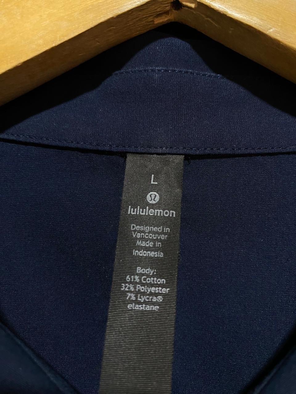 LULULEMON  |XL| BUST 21| NAVY BLUE COMMISSION LONG SLEEVE BUTTON-DOWN SHIRT