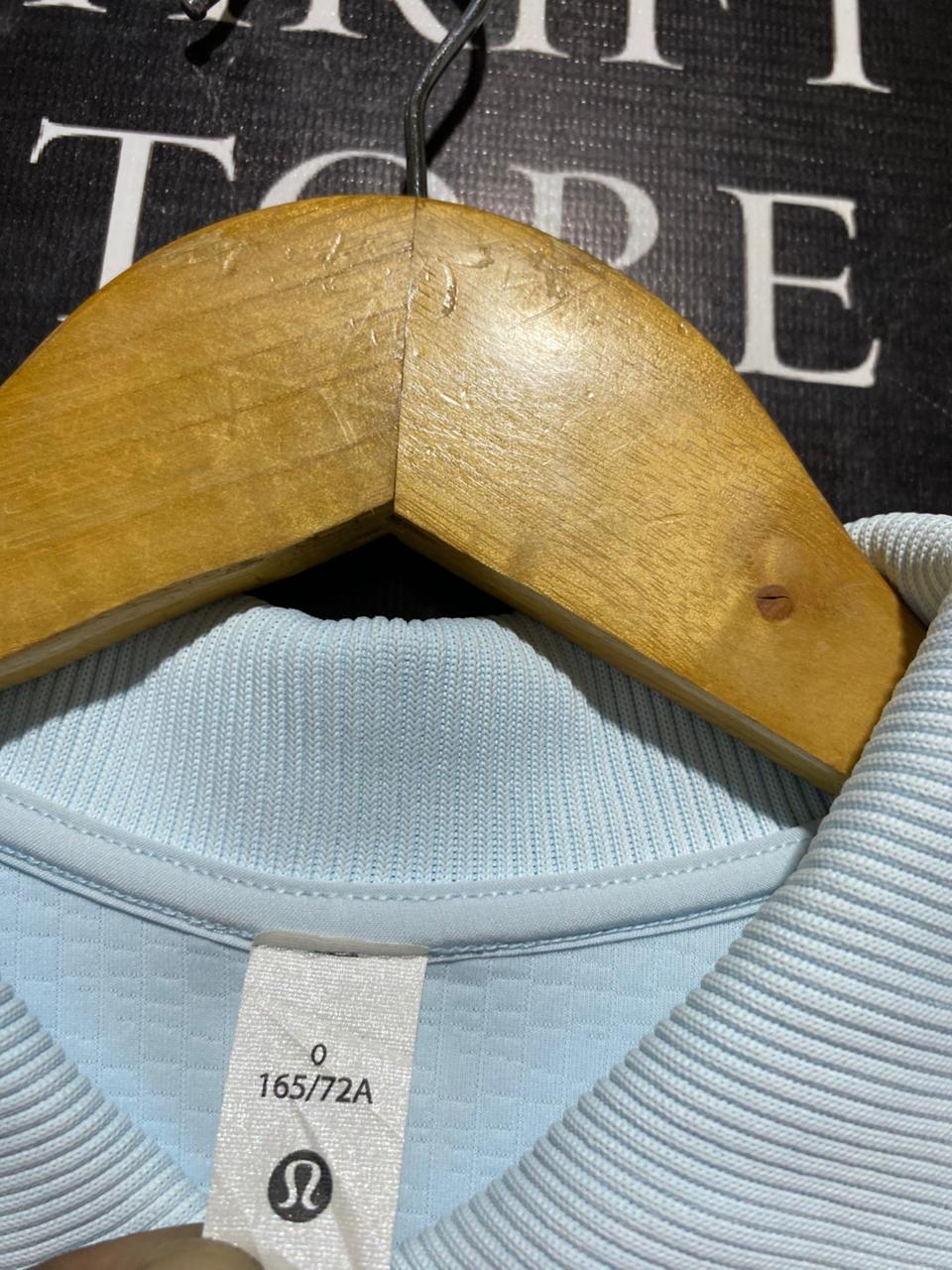LULULEMON |XL| BUST 23| TEXTURED KNIT OVERSIZED POLO SHIRT IN BABY BLUE