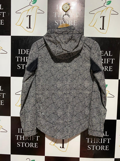 LULULEMON |M| BUST 18| SCUBA FULL-ZIP HOODIE – BLACK & WHITE FLORAL PRINT JACKET