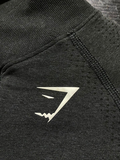 GYMSHARK |S| BUST 15| VITAL SEAMLESS  ZIP PULLOVER – BLACK ACTIVEWEAR