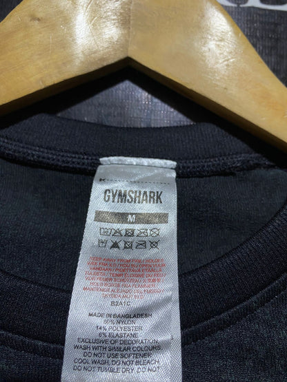 GYMSHARK | XS| BUST 13| ADAPT FLECK SEAMLESS LONG SLEEVE CROP TOP – BLACK ACTIVEWEAR