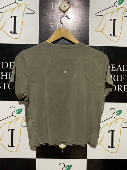 LULULEMON |M| BUST 18| CATES TEE – SAGE GREEN CROP T-SHIRT ACTIVEWEAR