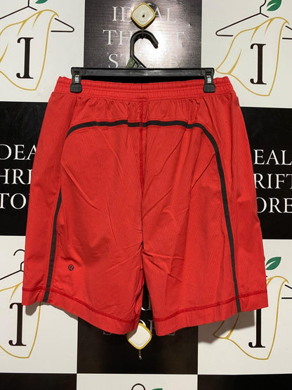 LULULEMON |L| WAIST 30| LINED SHORTS RED STRIPED ACTIVEWEAR