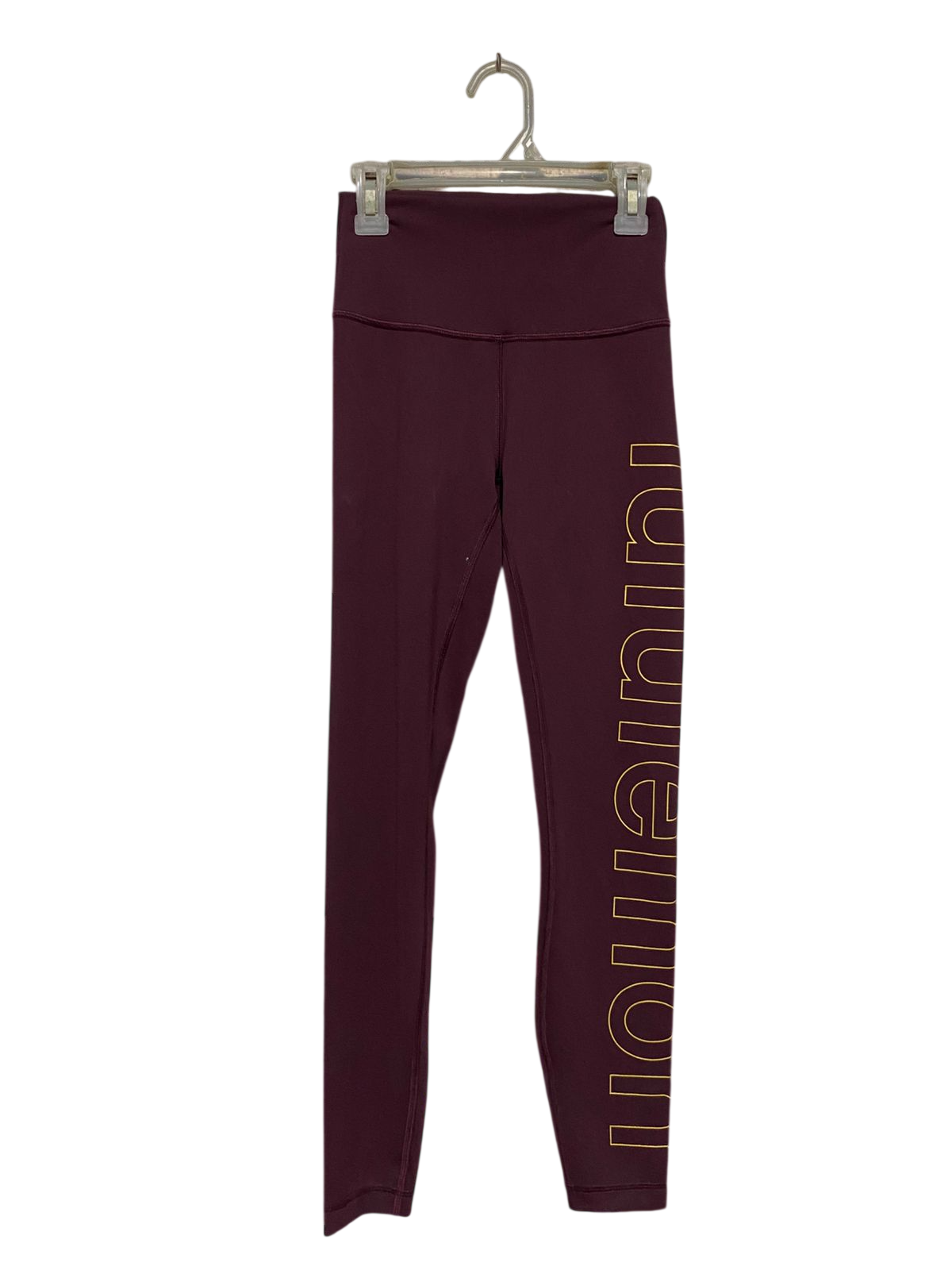 LULULEMON | XXS| WAIST 22| WUNDER TRAIN HIGH-RISE TIGHT 25" WITH GOLD LOGO - CASSIS