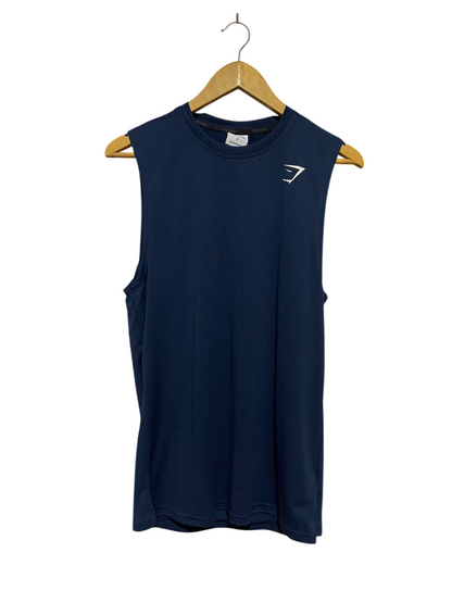 GYMSHARK |M| BUST 18| GEO SEAMLESS T-SHIRT - TEAL BLUE CAMO