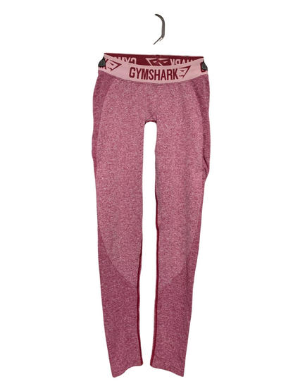 GYMSHARK | XXS| WAIST 22| FLEX SEAMLESS LEGGINGS IN MARL PINK/BURGUNDY