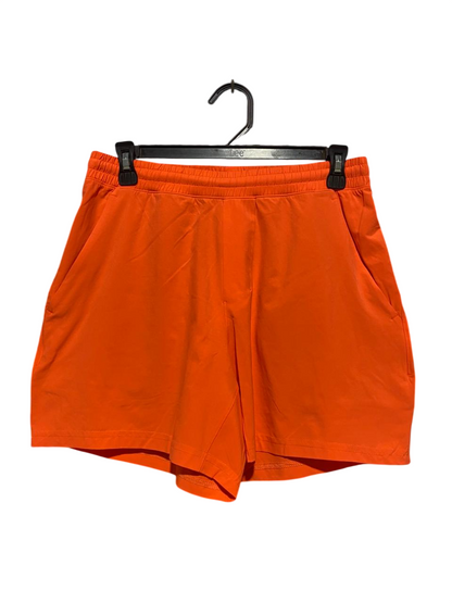 LULULEMON | M| WAIST 28| TRACK THAT HIGH-RISE LINED SHORTS IN ORANGE