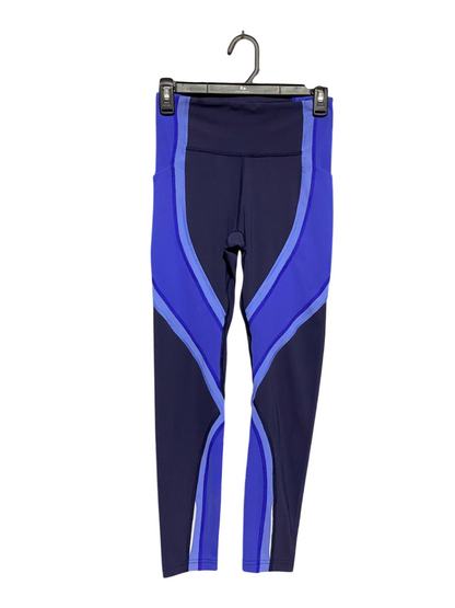 LULULEMON | S| WAIST 24| HIGH-RISE COLOR-BLOCK RUNNING TIGHTS IN NAVY AND ELECTRIC BLUE