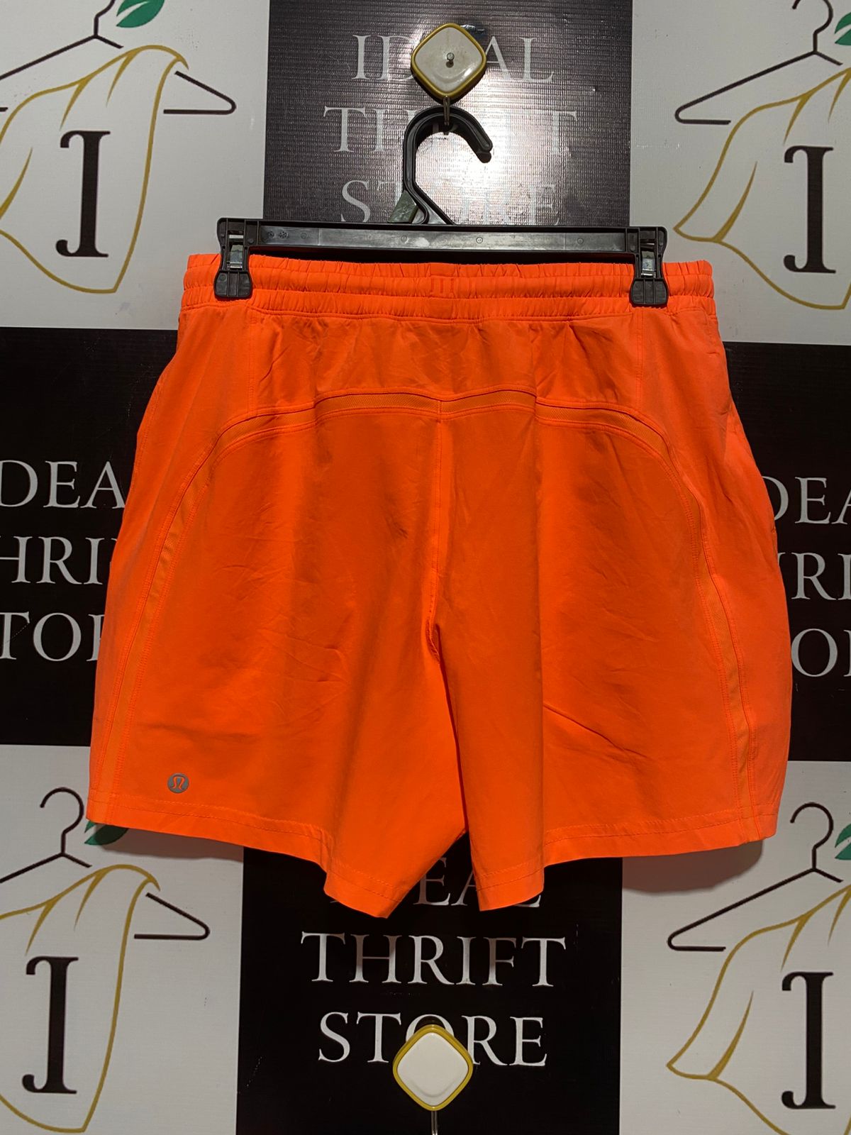 LULULEMON | M| WAIST 28| TRACK THAT HIGH-RISE LINED SHORTS IN ORANGE