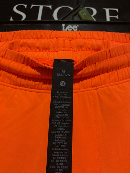 LULULEMON | M| WAIST 28| TRACK THAT HIGH-RISE LINED SHORTS IN ORANGE