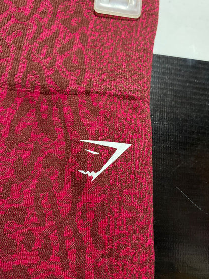 GYMSHARK | XXS| WAIST 21| ANIMAL INSTINCT SEAMLESS BIKER SHORTS IN CHERRY RED
