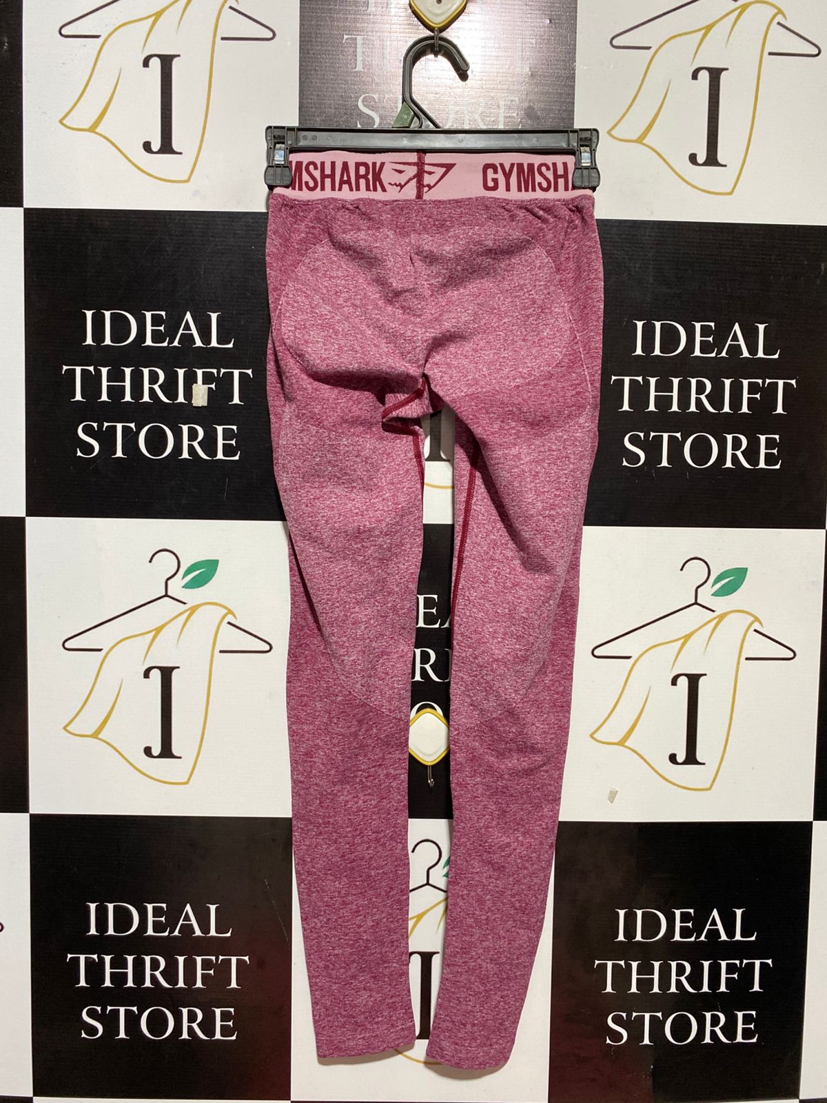 GYMSHARK | XXS| WAIST 22| FLEX SEAMLESS LEGGINGS IN MARL PINK/BURGUNDY