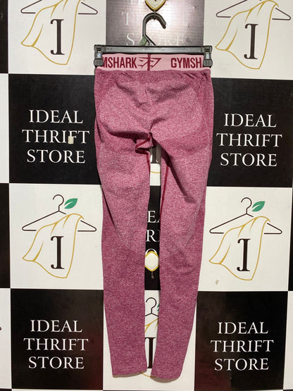 GYMSHARK | XXS| WAIST 22| FLEX SEAMLESS LEGGINGS IN MARL PINK/BURGUNDY