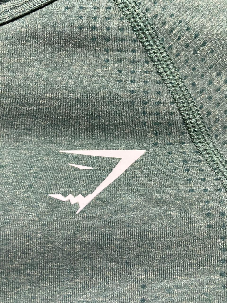 GYMSHARK | XS| BUST 12| VITAL SEAMLESS 2.0 LONG SLEEVE CROP TOP IN SAGE GREEN