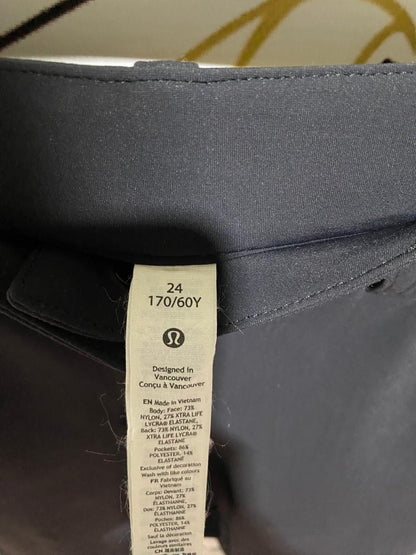 LULULEMON | XS| WAIST 24| CITY SLEEK 5 POCKET HIGH-RISE PANT BLACK